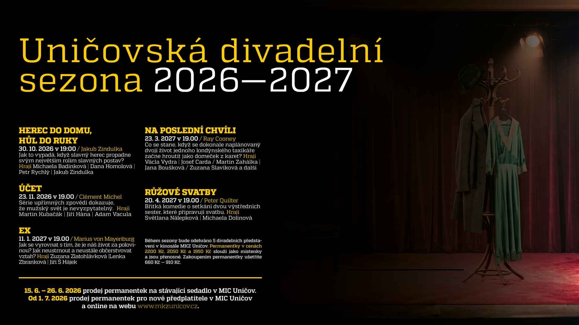 Uničovská divadelní sezona 2026—2027